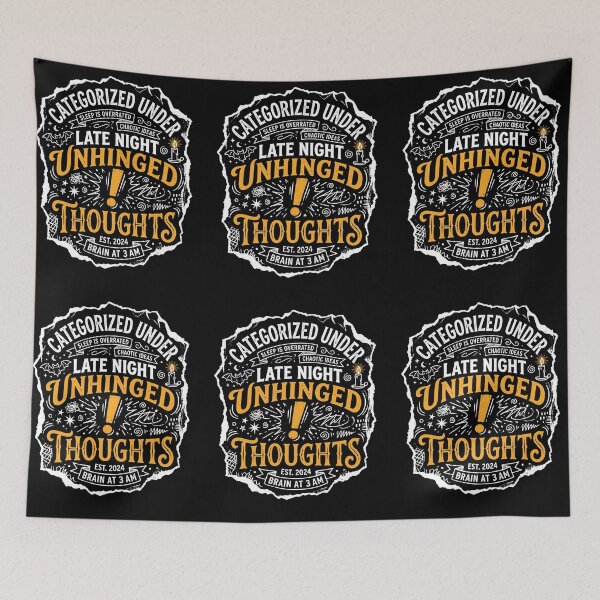 Item preview, Unhinged Late Night Thoughts Tee designed and sold by NeuralDraft.