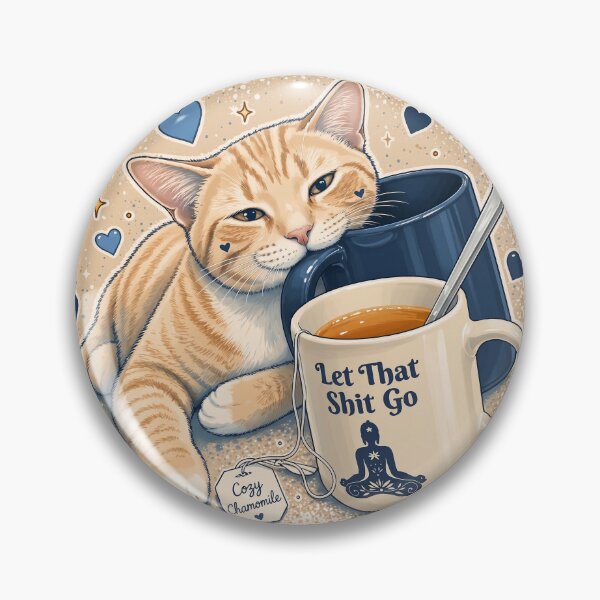 Artikelvorschau, Lass den Scheiß los (Küstenblau) - Cozy Cat T-Shirt & Bekleidung entworfen und verkauft von letitgostudio.