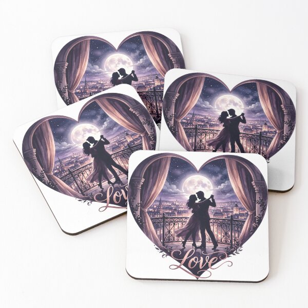 Item preview, Romantic Dancing Couple Heart Silhouette Love Art designed and sold by Common-Standard.