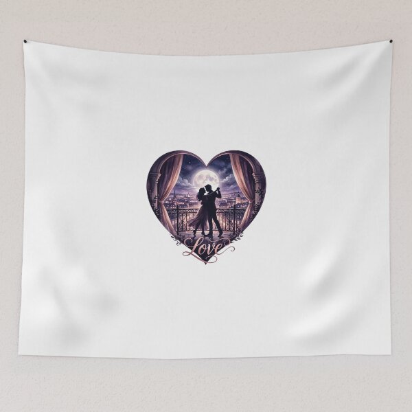 Item preview, Romantic Dancing Couple Heart Silhouette Love Art designed and sold by Common-Standard.