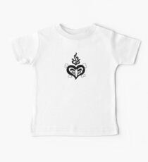 Heart Bones with Flames and Ribcage Black And White Baby Tee