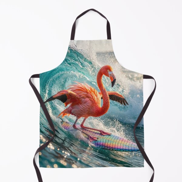 Item preview, Stoked Flamingo Surfer designed and sold by Tridentulus.
