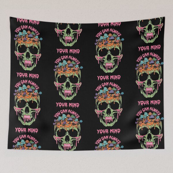 Item preview, Dripping Skull with Mushrooms - You can always change your mind! designed and sold by LoneTide.