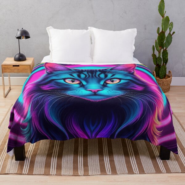 Item preview, Psychedelic Neon Cat – Vibrant Trippy Kitty Portrait designed and sold by LEO'S CREATURE れおずくりーちゃー.