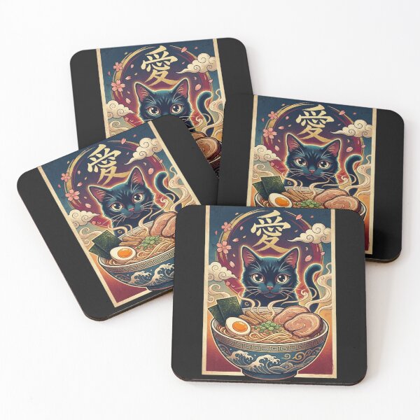 Item preview, Charming Cat and Ramen Japanese Art Print designed and sold by manmoo.