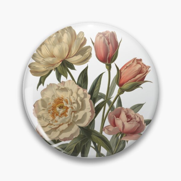 Item preview, Vintage Botanical Bloom – Peony & Tulip Harmony designed and sold by Joyfulfabric.