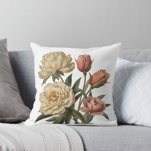 Item preview, Vintage Botanical Bloom – Peony & Tulip Harmony designed and sold by Joyfulfabric.