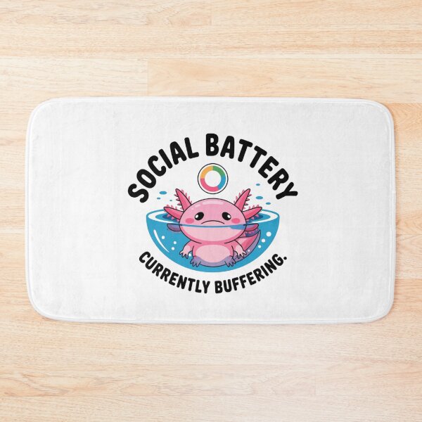 Item preview, Funny Social Battery Currently Buffering Axolotl Sticker designed and sold by Mr-wow.