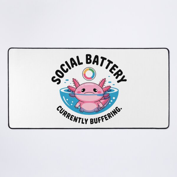 Item preview, Funny Social Battery Currently Buffering Axolotl Sticker designed and sold by Mr-wow.