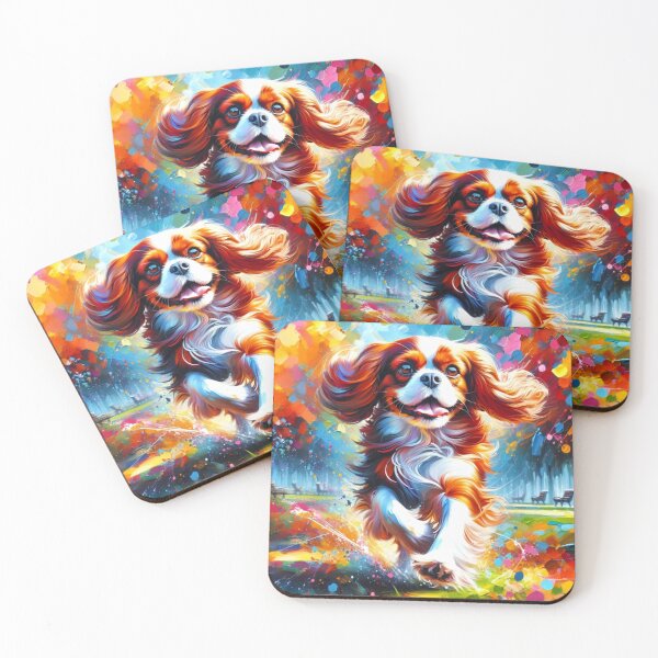 Item preview, Cavalier King Charles Spaniel Blenheim Acrylic Art Portrait designed and sold by Puppy Puzzles Plus.