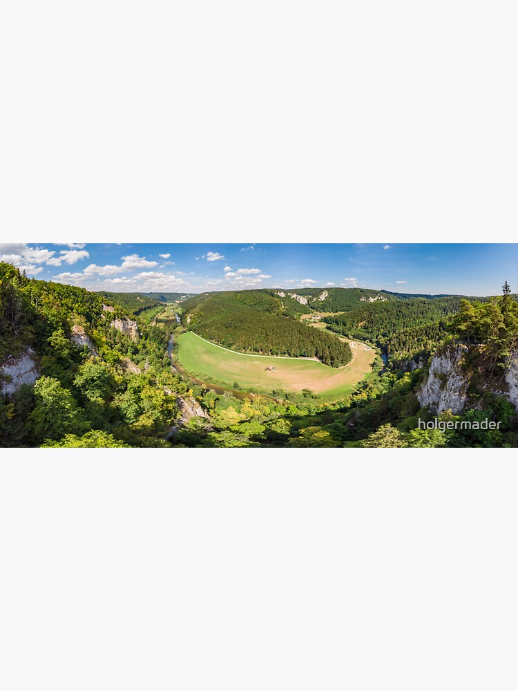 Thumbnail 3 of 3, Sticker, Danube Horseshoe Bend at Knopfmacherfelsen, Germany designed and sold by holgermader.