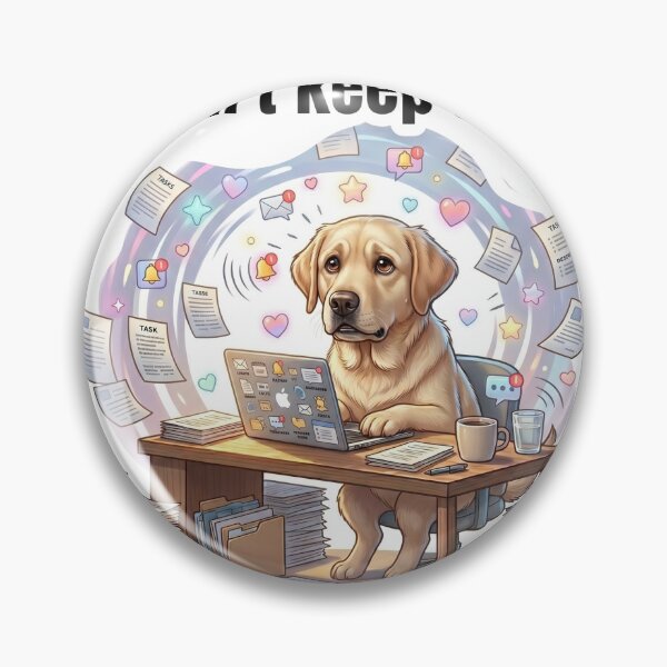 Item preview, Overwhelmed Dog – Task Overload Sticker designed and sold by wildbest.