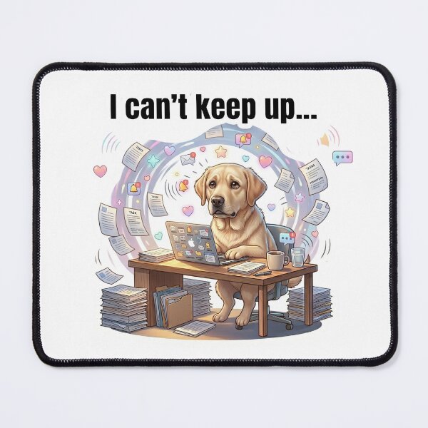 Item preview, Overwhelmed Dog – Task Overload Sticker designed and sold by wildbest.