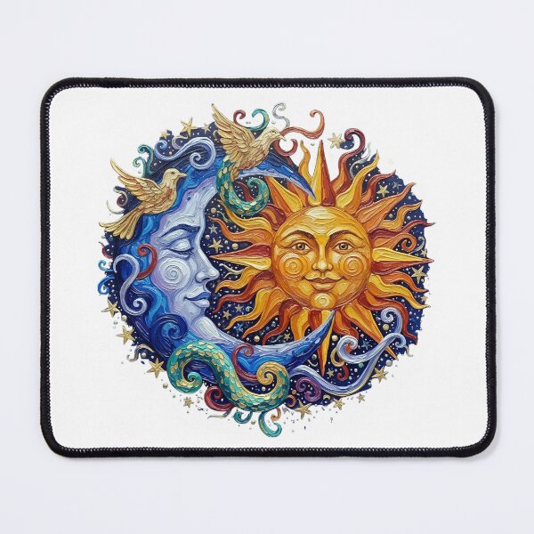 Item preview, Sun and Moon Colorful Palette Knife Art designed and sold by GymTanLaundry.