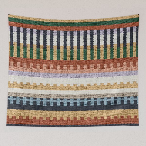 Item preview, Colorful Woven Stripe Pattern Rug Texture – Modern Geometric Textile Design designed and sold by Timegraf.