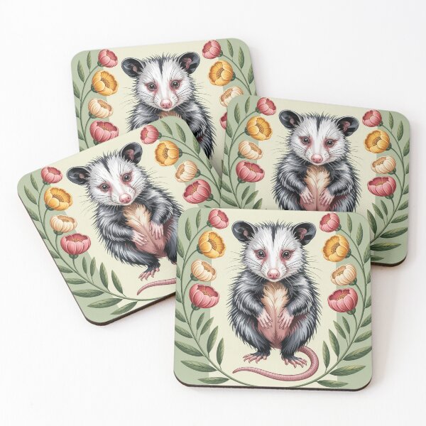 Item preview, Botanical Opossum Portrait designed and sold by theartfulaspie.