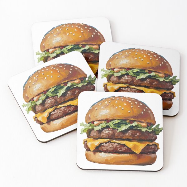 Item preview, Double Double Cheeseburger Colorful Palette Knife Art designed and sold by GymTanLaundry.