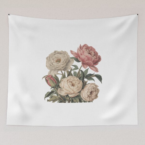 Item preview, Vintage Peony Study – Classic Botanical Illustration designed and sold by Joyfulfabric.