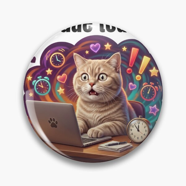 Item preview, Deadline Shock Cat – Work Panic Sticker designed and sold by wildbest.