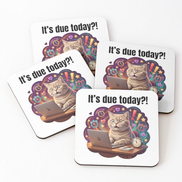 Item preview, Deadline Shock Cat – Work Panic Sticker designed and sold by wildbest.