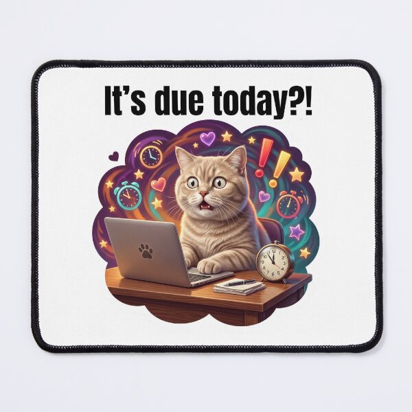 Item preview, Deadline Shock Cat – Work Panic Sticker designed and sold by wildbest.