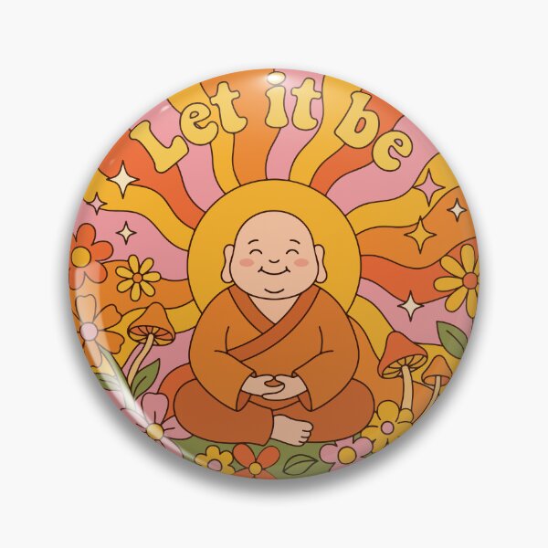 Item preview, Let It Be Zen Buddha Design | Spiritual Groovy 70s Aesthetic Meditation Retro Illustration designed and sold by Antonio Piguave.
