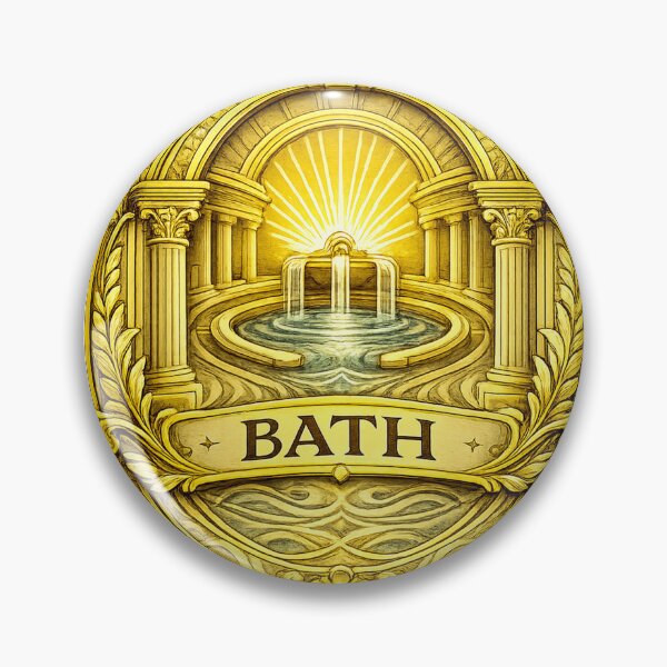 Item preview, gold deco style bath badge designed and sold by astriebatik.