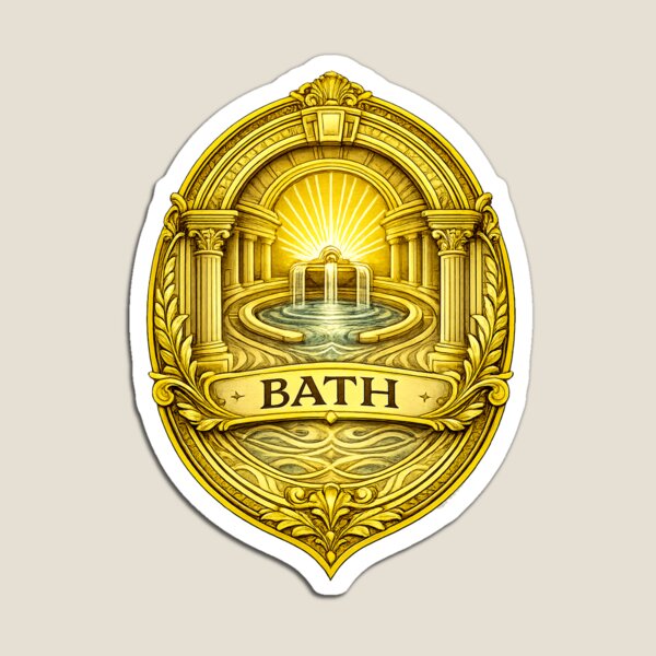 Item preview, gold deco style bath badge designed and sold by astriebatik.