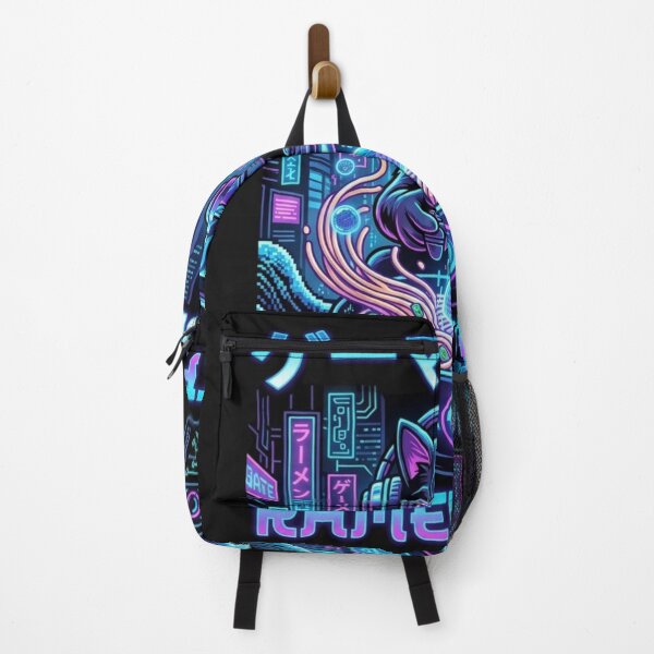 Item preview, Cyberpunk Cat Gamer Ramen Noodles Neon Art designed and sold by manmoo.