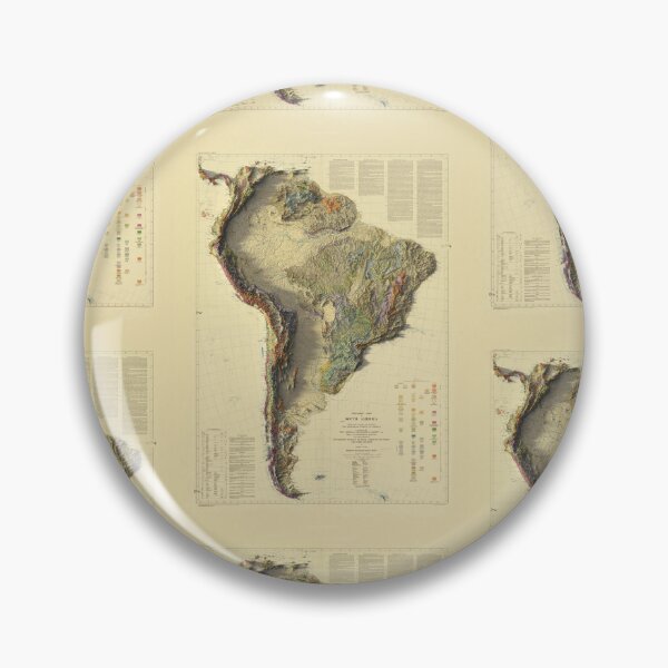 Item preview, 1950 South America Geological Relief Map Sunset Version designed and sold by ThinkAboutMaps.