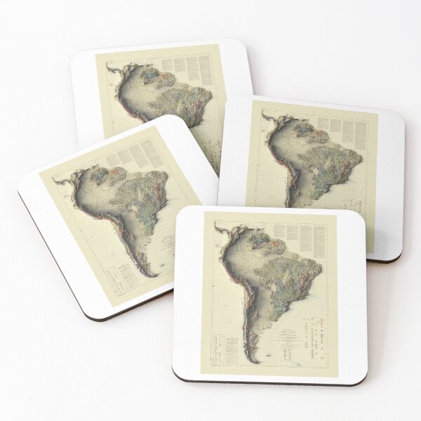 Item preview, 1950 South America Geological Relief Map 3D digitally-rendered designed and sold by ThinkAboutMaps.