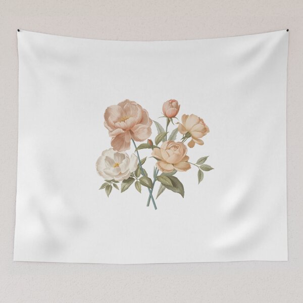 Item preview, Soft Vintage Peony Bouquet – Classic Botanical Art designed and sold by Joyfulfabric.