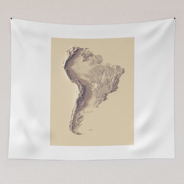 Item preview, South America Shaded Relief 3D Map - Sunset Version designed and sold by ThinkAboutMaps.