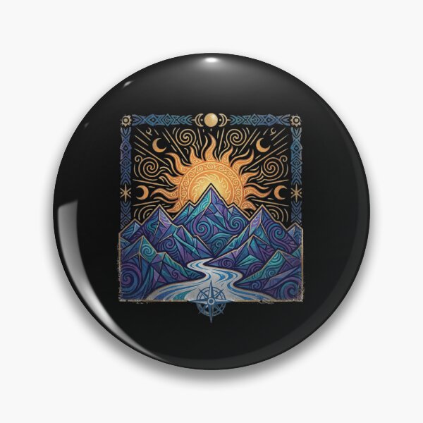 Item preview, Celestial Mountain River Compass Adventure Design designed and sold by manmoo.