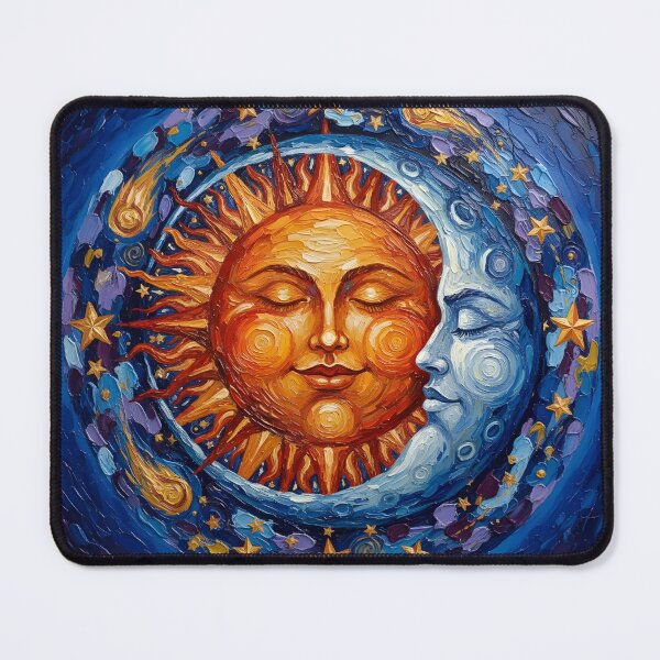 Item preview, Sun and Moon Colorful Palette Knife Art designed and sold by GymTanLaundry.