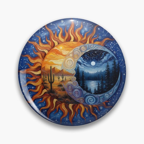 Item preview, Sun and Moon Colorful Palette Knife Art designed and sold by GymTanLaundry.