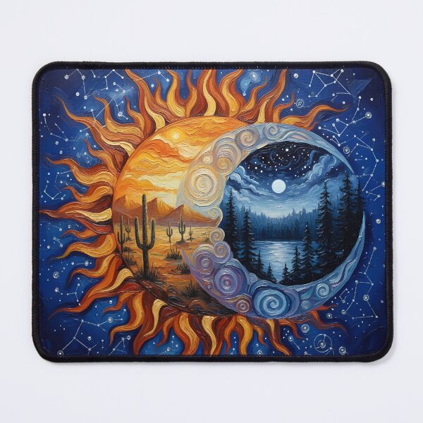 Item preview, Sun and Moon Colorful Palette Knife Art designed and sold by GymTanLaundry.