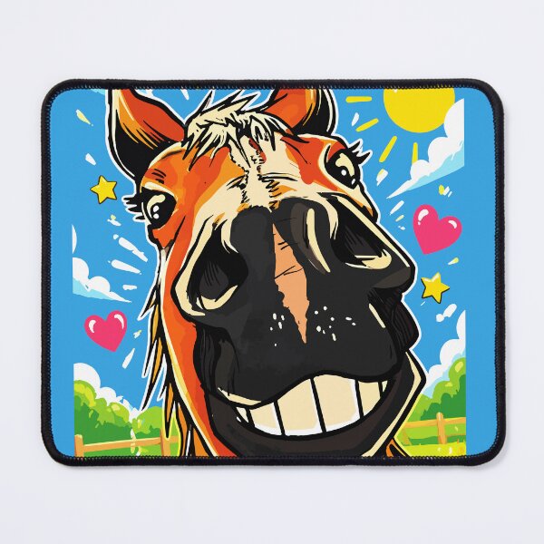 Item preview, Funny Horse Smile Cartoon Comic Art designed and sold by RamyGallery.