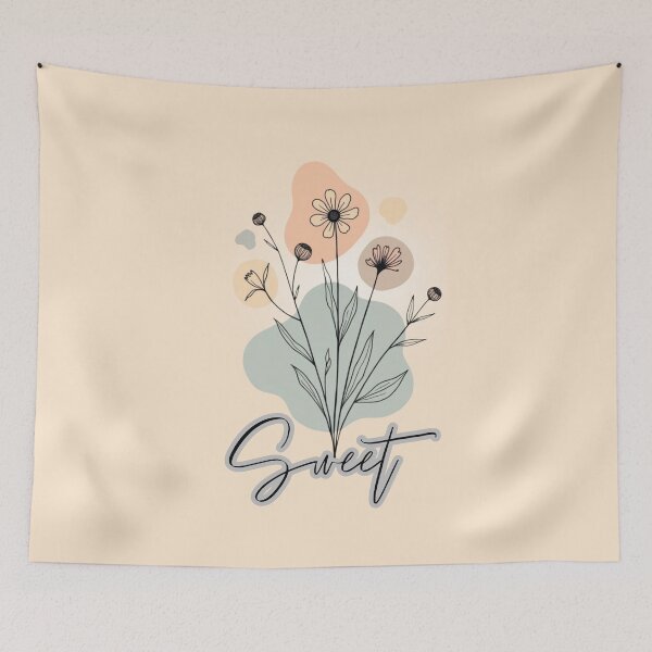 Item preview, Sweet Minimalist Flowers – Retro Boho Botanic Line Art designed and sold by PriyaMagic.