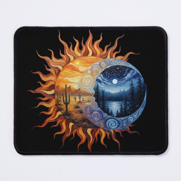 Item preview, Sun and Moon Colorful Palette Knife Art designed and sold by GymTanLaundry.