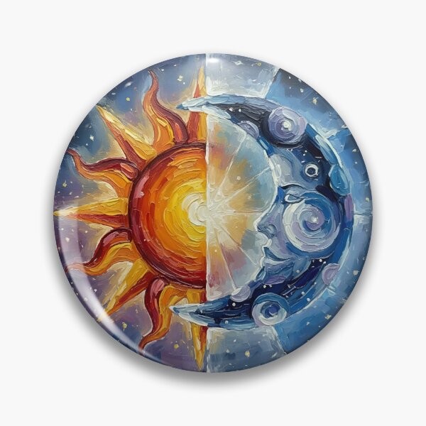 Artikelvorschau, Sonne und Mond – farbenfrohe Spachtelkunst entworfen und verkauft von GymTanLaundry.