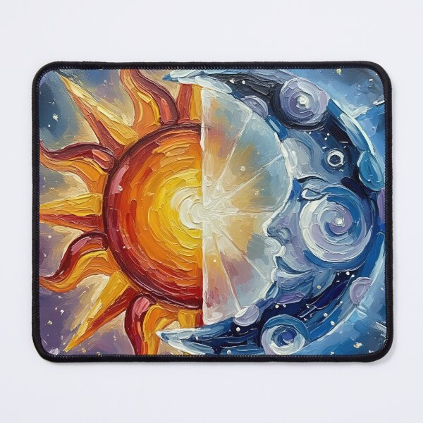 Item preview, Sun and Moon Colorful Palette Knife Art designed and sold by GymTanLaundry.