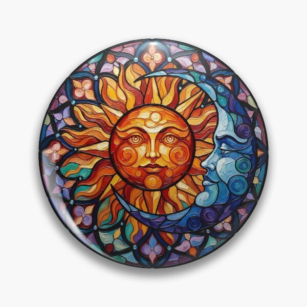 Item preview, Sun and Moon Colorful Palette Knife Art designed and sold by GymTanLaundry.
