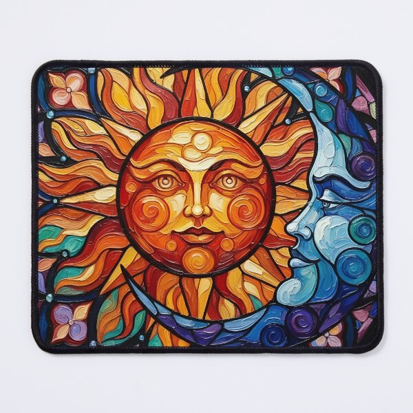 Item preview, Sun and Moon Colorful Palette Knife Art designed and sold by GymTanLaundry.