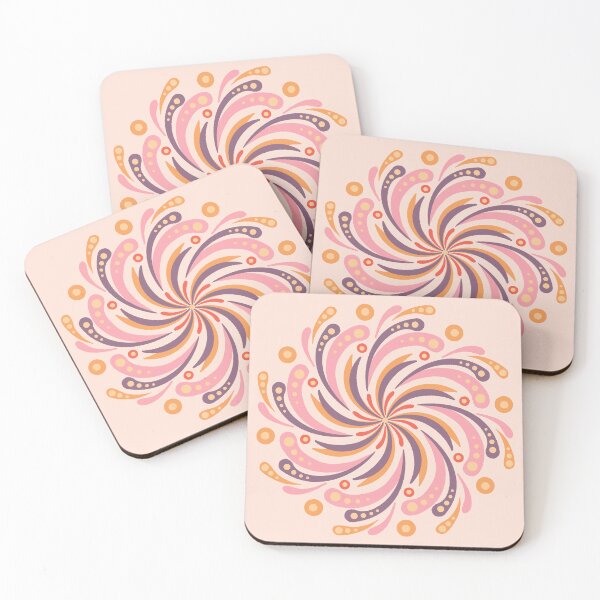 Item preview, Retro Space Age Mandala - pink and orange designed and sold by Home Cyn Home.