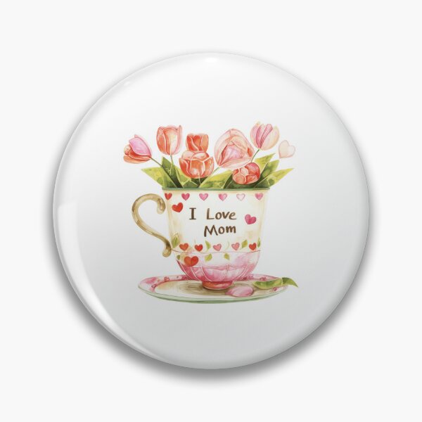 Item preview, Watercolor Heart Teacup with Tulips Mother's Day designed and sold by lojadpop.
