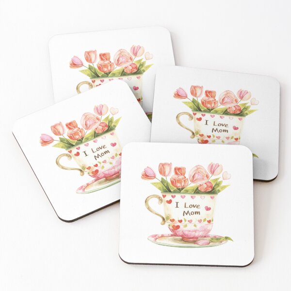 Item preview, Watercolor Heart Teacup with Tulips Mother's Day designed and sold by lojadpop.
