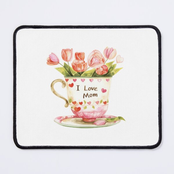Item preview, Watercolor Heart Teacup with Tulips Mother's Day designed and sold by lojadpop.