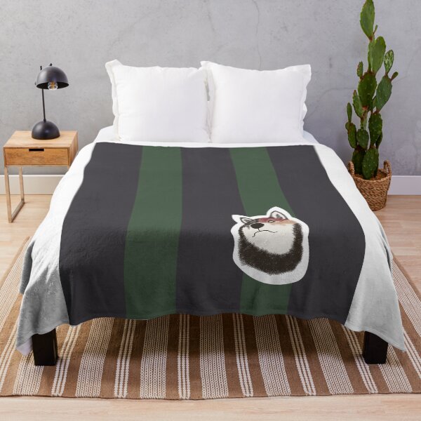 Item preview, Thick stripe (charcoal, pine) with Shiba Inu designed and sold by ShibaCruise-On.