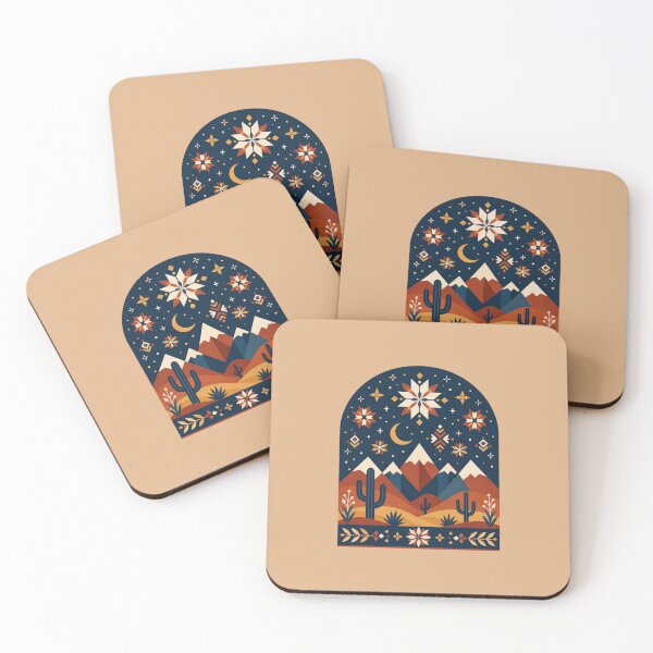 Item preview, Nordic Desert Night Illustration | Scandinavian Folk Art Southwest Winter Star Design designed and sold by SimplyJasper.